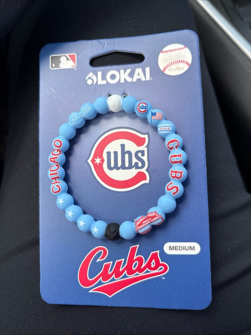 Lokai Chicago Cubs Light Blue, White & Black Beaded Bracelet